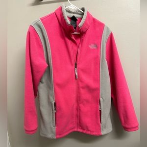 Pink and gray North Face